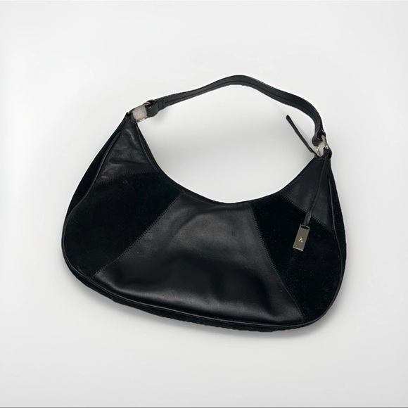 Etienne Aigner Handbags - NWOT Etienne Aigner Black Leather & Suede Hobo Shoulder Bag Purse Y2K